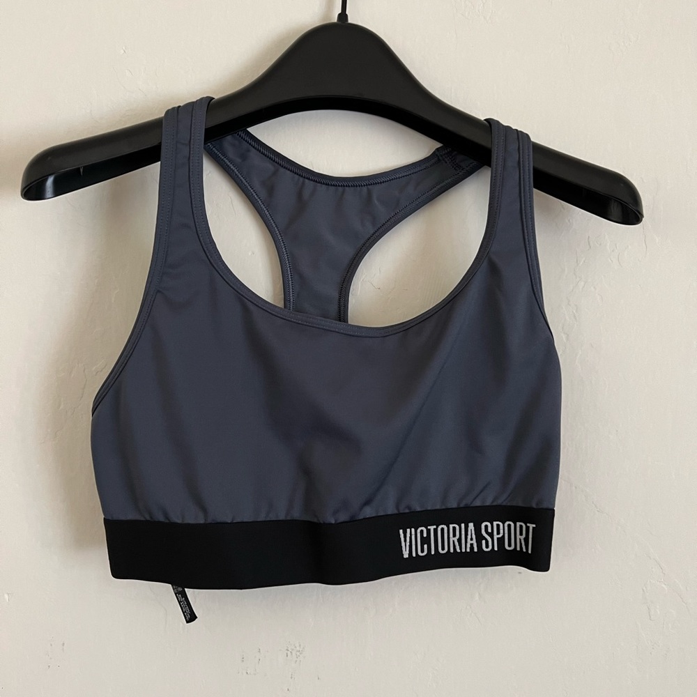 Gray/Black Victoria secret sports bra